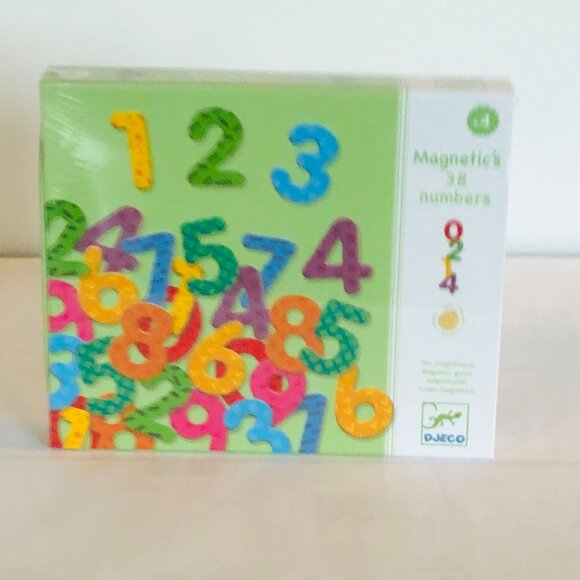 🌟 New Sealed WOODEN  Djeco 🧲Magnetic Numbers – 38 pcs  Ages 4+ 🎨 - Picture 3 of 10